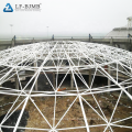 Installation of spherical space frame roof dome steel frame circular steel building